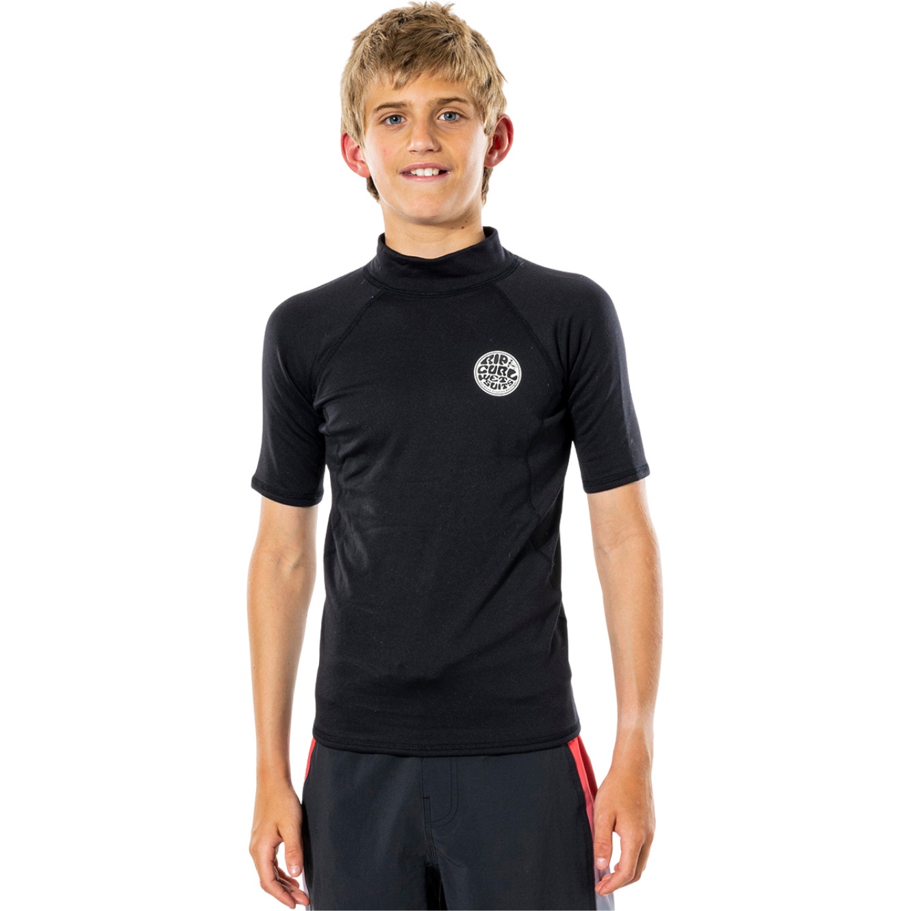 2026 Rip Curl Júnior Thermopro Top De Manga Curta WLYYCB - Black